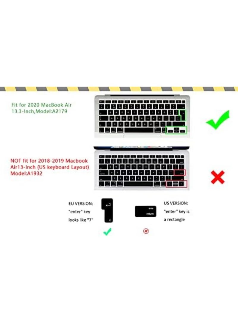 Ultra Thin Silicone Keyboard Cover for MacBook Air 13 Inch A2179 and A2337 for Apple M1 Chip with Touch ID (2021 2020 Release UAE/EU/UK Layout) Keyboard  (Clear) - Image 2