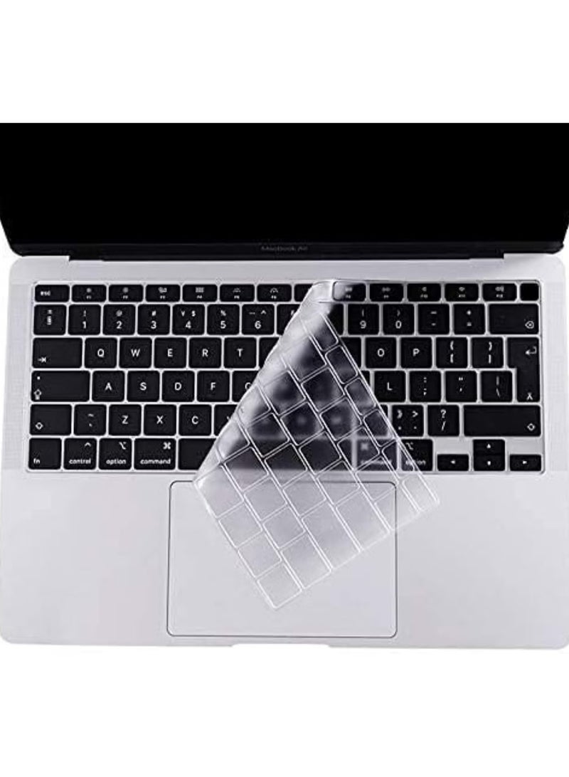 Ultra Thin Silicone Keyboard Cover for MacBook Air 13 Inch A2179 and A2337 for Apple M1 Chip with Touch ID (2021 2020 Release UAE/EU/UK Layout) Keyboard  (Clear) - Image 1