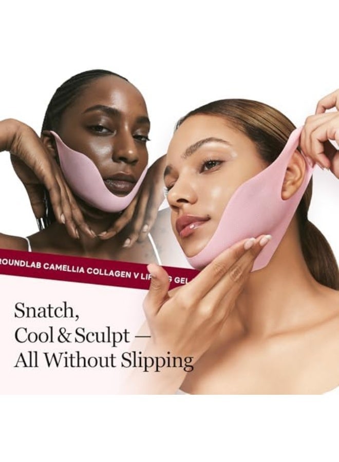راوند لاب قناع جل عميق بالكولاجين من راوند لاب 4EA | قناع مزدوج للذقن، تبريد فوري وإزالة الشعر، حزام توحيد الوجه، كولاجين، يحسن ترهل البشرة ويشدها، 10 غرام/0.35 أونصة - Image 2