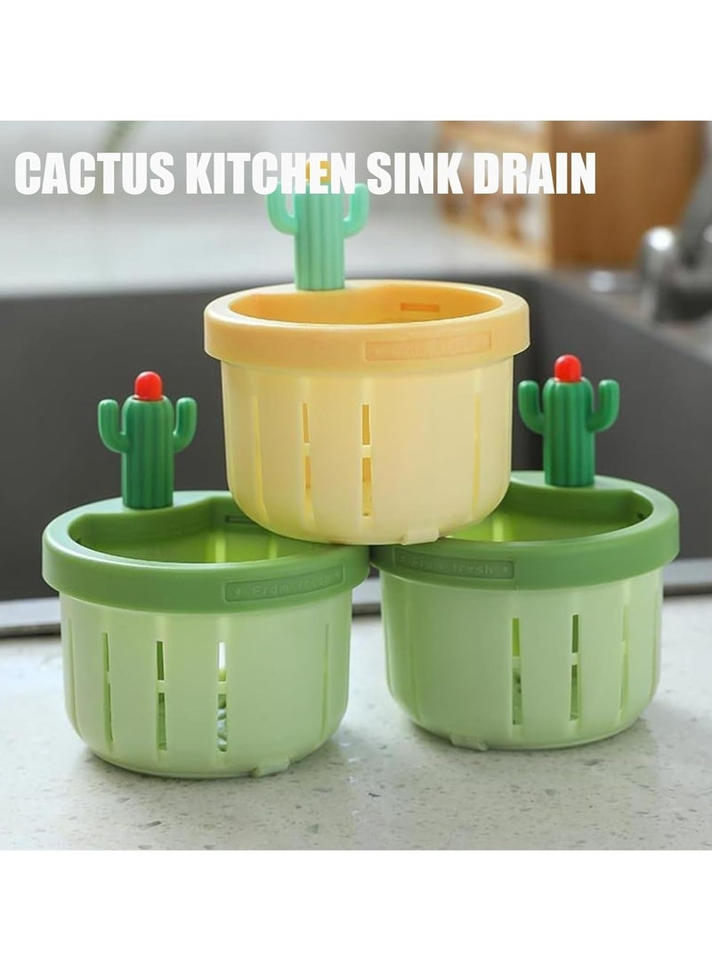 Oasisgalore Press Automatic Dumping Basket, Self-Cleaning Kitchen Sink Strainer (Yellow,3 PCS)  - Image 2