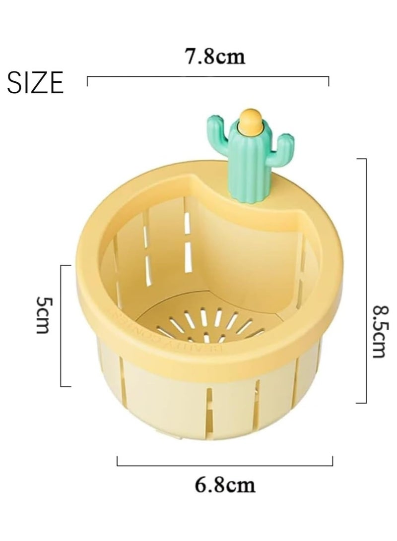 Oasisgalore Press Automatic Dumping Basket, Self-Cleaning Kitchen Sink Strainer (Yellow,3 PCS)  - Image 5