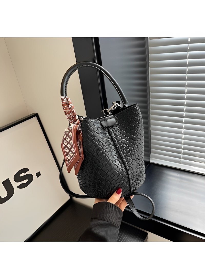 REOCLE Women's Woven Bag Vegan Leather Tote Bag Large Summer Beach Travel Top Handle Handbag Purse Retro Handmade Shoulder Bag  - Image 2