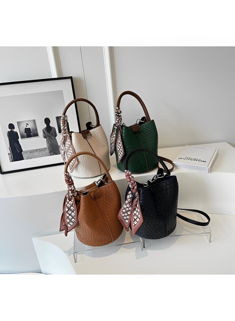 REOCLE Women's Woven Bag Vegan Leather Tote Bag Large Summer Beach Travel Top Handle Handbag Purse Retro Handmade Shoulder Bag  - Image 5