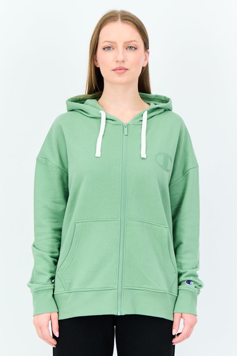 Champion Women Sportswear Fit Long Sleeve Outdoor Hoodie, Sage Green - Image 1