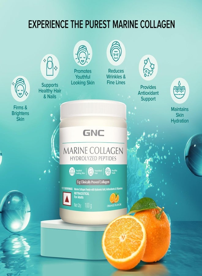 GNC Marine Collagen|100 Gm|Type 1 & Type 3 Collagen|Hydrolyzed Peptides |Hyaluronic Acid|Biotin |Vitamin C &E |Grape Seed Extract |Rosemary Extract |For Radiant & Youthful Skin,2 count,12 servings - Image 3