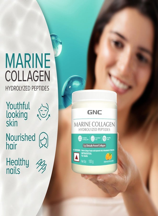 GNC Marine Collagen|100 Gm|Type 1 & Type 3 Collagen|Hydrolyzed Peptides |Hyaluronic Acid|Biotin |Vitamin C &E |Grape Seed Extract |Rosemary Extract |For Radiant & Youthful Skin,2 count,12 servings - Image 5
