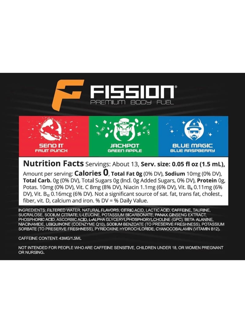 Cirkul Fission Energy Flavor Cartridge Variety Pack with Caffeine, 6-Pack (2 Send It, 2 Jackpot, 2 Blue Magic) - Image 2