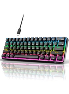 Royal Kludge Rk61 Wired 60% Mechanical Gaming Keyboard Rgb Backlit Ultra Compact Blue Switch