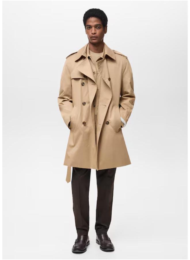 Mango Man - Water-Repellent Belted Trench Coat - Image 1