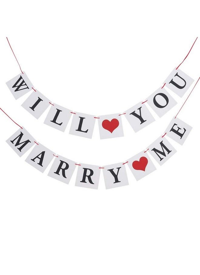 FRECI - Will You Marry Me Banner Paper Banner Decorative Hanging Garland For Wedding Engagement Proposal Party - Image 1