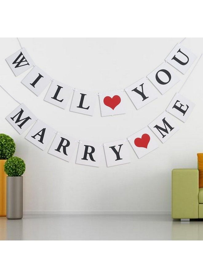 FRECI - Will You Marry Me Banner Paper Banner Decorative Hanging Garland For Wedding Engagement Proposal Party - Image 1