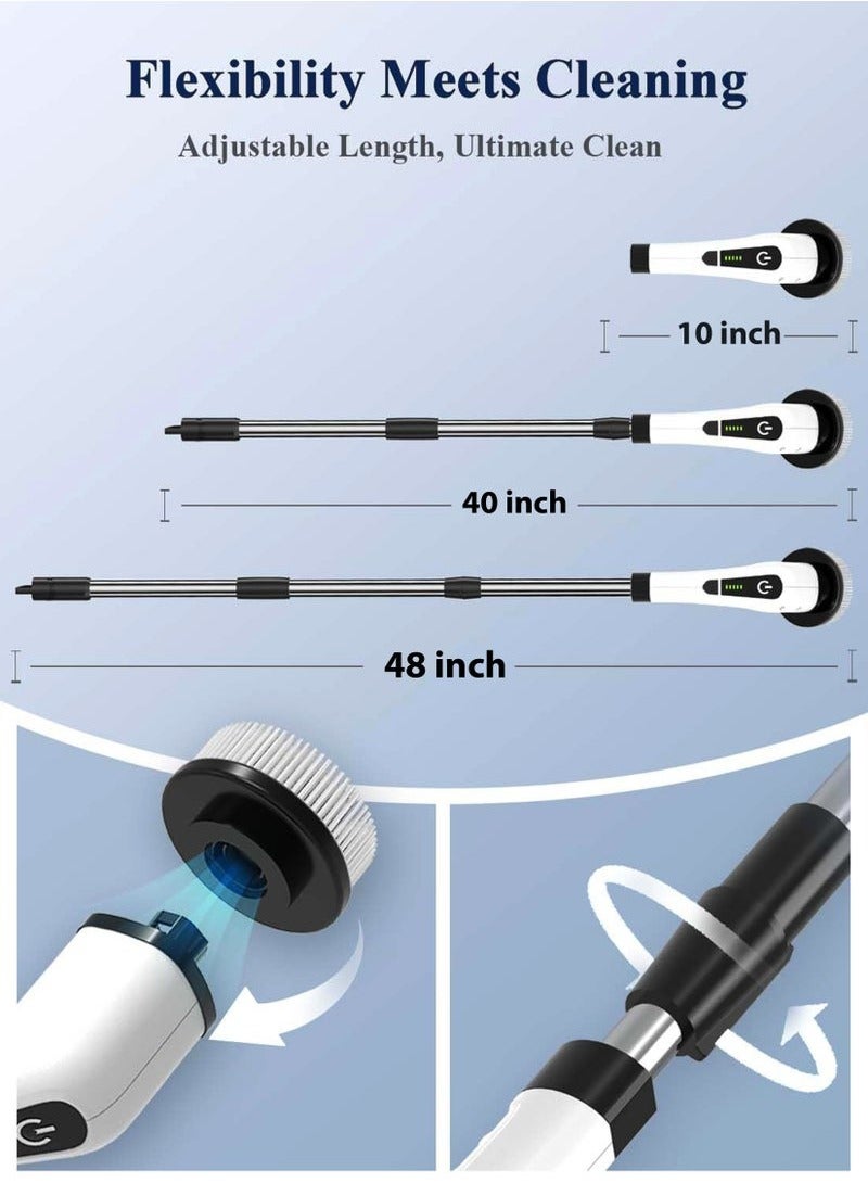 Bukela Electric Spin Scrubber Cordless Cleaning Brush with 9 Replaceable Drill Brush Heads and 48 Inch Adjustable Extension Arm Power Shower Scrubber for Bathroom Kitchen Floor Tile Tub - Image 5