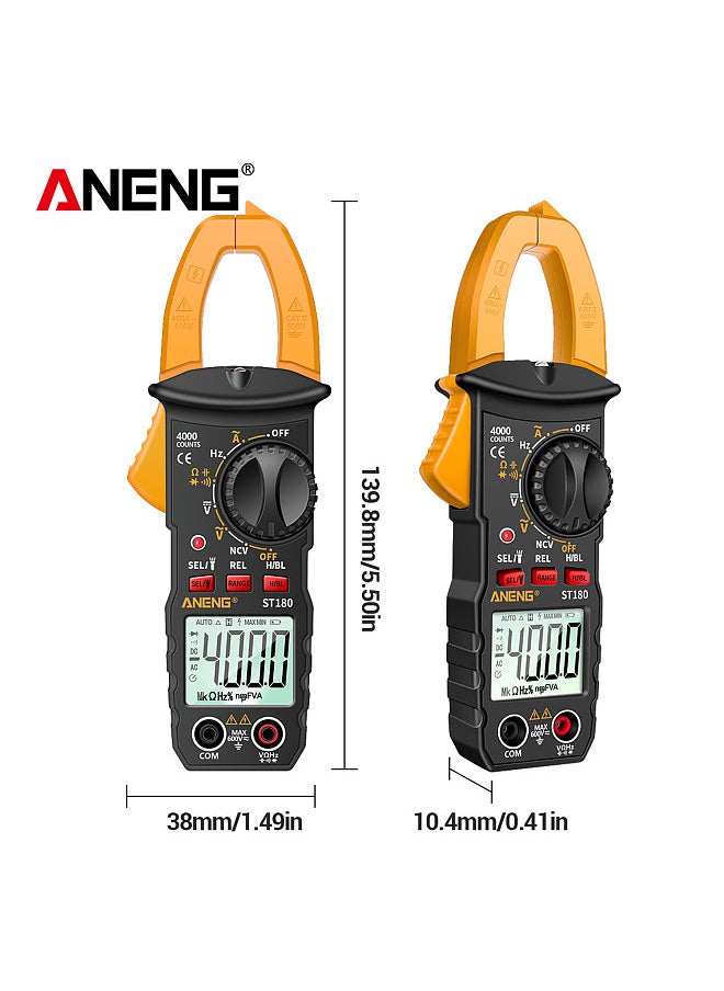 ANENG - ST180 4000 Counts Digital Clamp Multimeter AC DC Voltage AC Current Meter NCV Tester Universal Meter  -30~1000℃ Temperature Resistance Capacitance Frequency Diode Measurement - Image 1