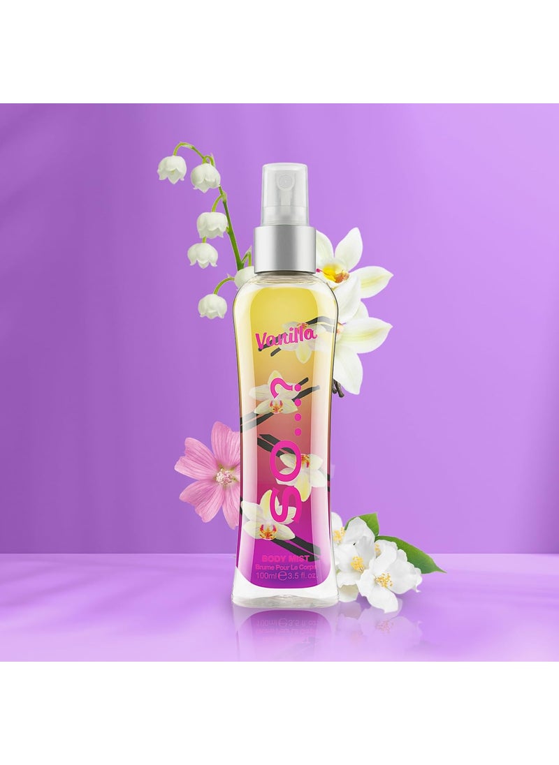 So..? So Vanilla Body Mist Sweet Floral Lily Jasmine Notes  Vanilla Perfume  Ideal Gifts for Women  CrueltyFree Perfume for Women  35 oz  - Image 4