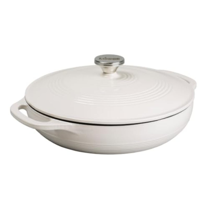 3.6 Quart Cast Iron Casserole Pan for stovetop and oven use, enameled cast iron, cherry red, chip-resistant enamel finish - Image 1
