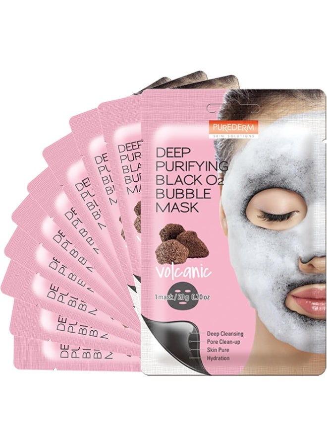 بيور ديرم قناع الفقاعات الأسود المنقّي العميق بالأكسجين البركاني، عبوة من قطعة واحدة - Image 1