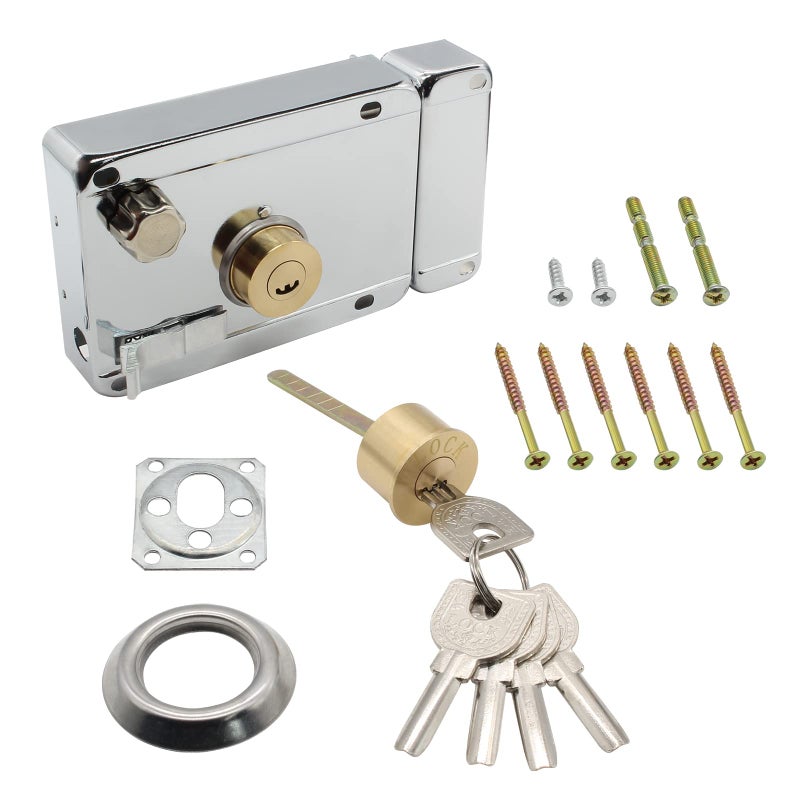 LDEXIN Home Safety Vertical Keyway Cylinder Deadbolt Rim Lock Set Exterior Door AntiTheft Door Locks Right Opened