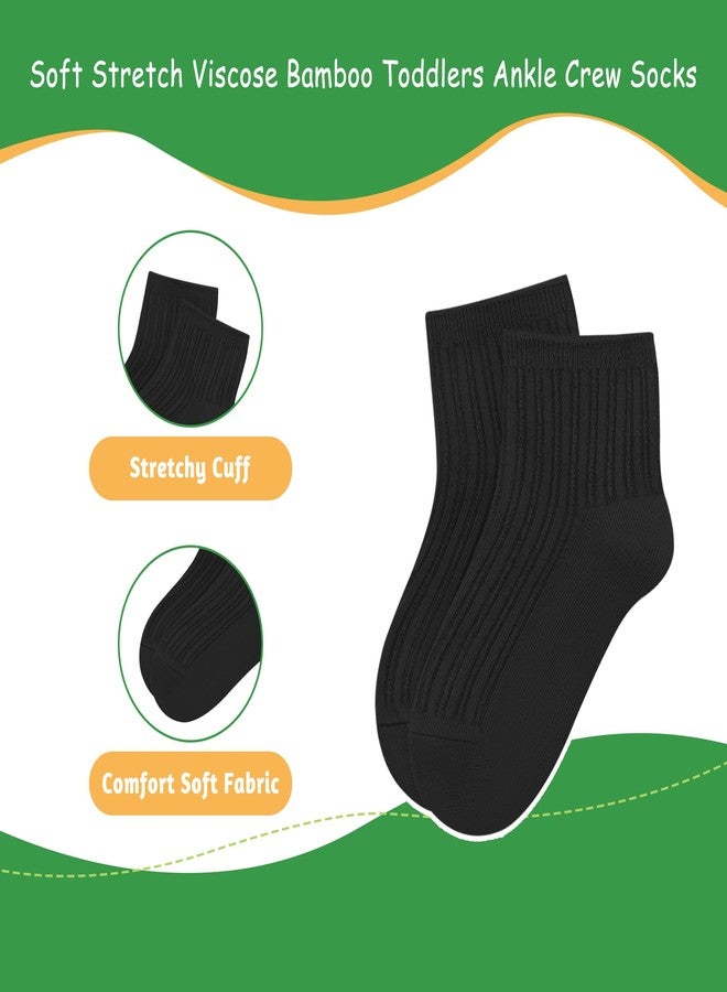 SERISIMPLE Viscose Bamboo Unisex Baby Boy Girl Socks Toddlers Ankle Crew Thin Soft Socks Stretch Breathable Newborn 5 Pairs (US, Age, 0 Months, 12 Months, Black) - Image 4