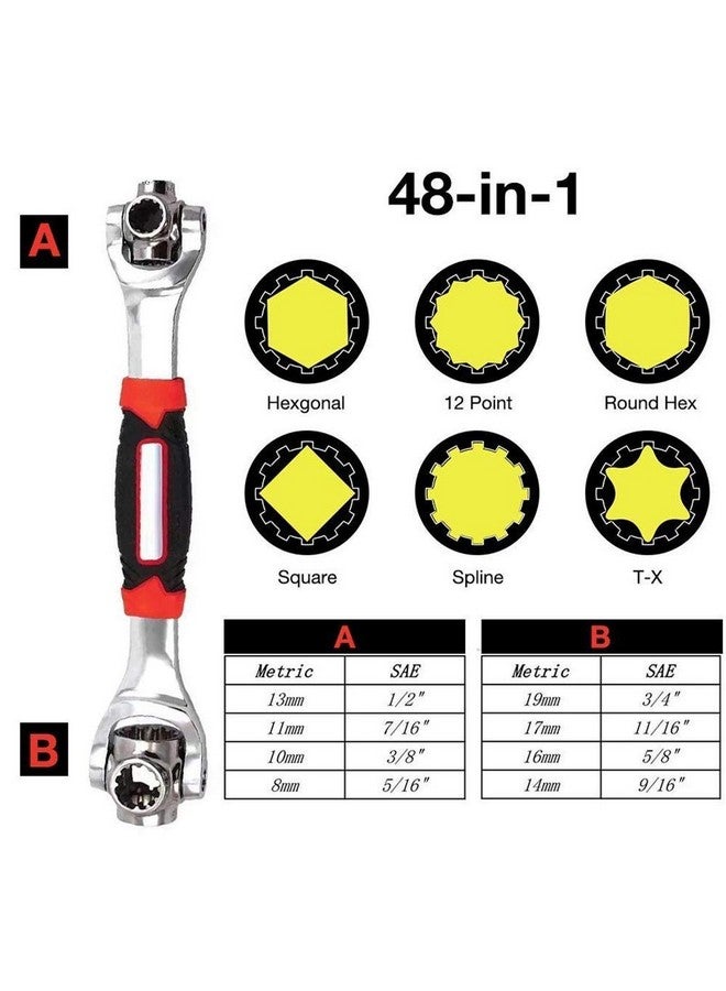 Brezzycloud Multi-Function Torx head Tiger Socket Wrench, 48 Tools In One with 360 Degree Rotating Head Works with Spline Bolts, 6-Point, 12-Point, and Any Size Standard or Metric - Image 4