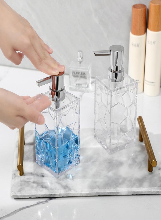 JiatuA Hand Soap Dispenser, Clear Acrylic Plastic Liquid Pump Bottles Refillable Lotion Dispenser for Bathroom Decor Kitchen College Dorm - Image 3