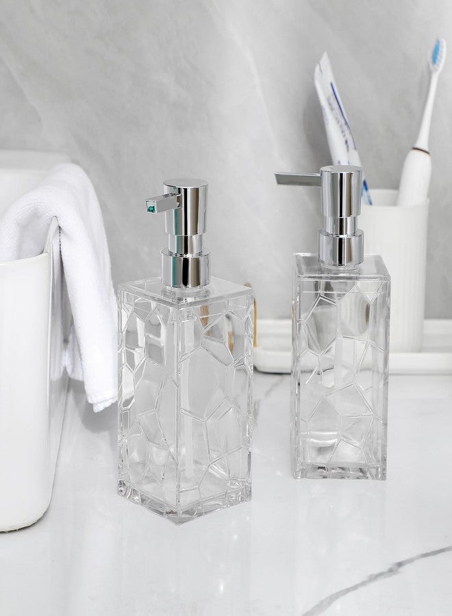 JiatuA Hand Soap Dispenser, Clear Acrylic Plastic Liquid Pump Bottles Refillable Lotion Dispenser for Bathroom Decor Kitchen College Dorm - Image 2