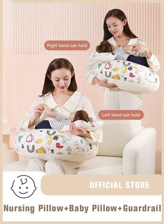 هوكور وسادة التمريض للرضاعة الطبيعية ، وسادات الرضاعة الطبيعية الأصلية متعددة الوظائف بالإضافة إلى الحجم تعطي الأم والطفل المزيد من الدعم مع غطاء القطن القابل للإزالة - Image 1