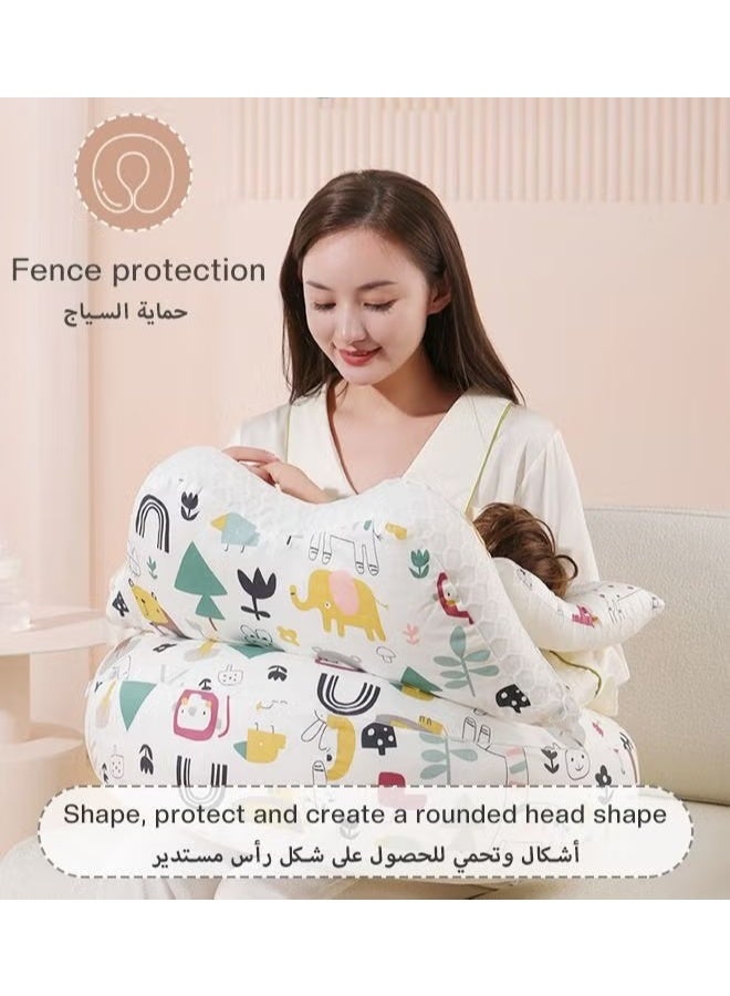 هوكور وسادة التمريض للرضاعة الطبيعية ، وسادات الرضاعة الطبيعية الأصلية متعددة الوظائف بالإضافة إلى الحجم تعطي الأم والطفل المزيد من الدعم مع غطاء القطن القابل للإزالة - Image 5