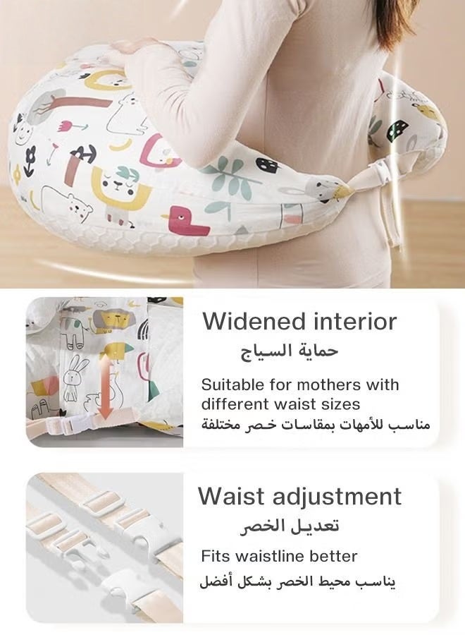 هوكور وسادة التمريض للرضاعة الطبيعية ، وسادات الرضاعة الطبيعية الأصلية متعددة الوظائف بالإضافة إلى الحجم تعطي الأم والطفل المزيد من الدعم مع غطاء القطن القابل للإزالة - Image 4