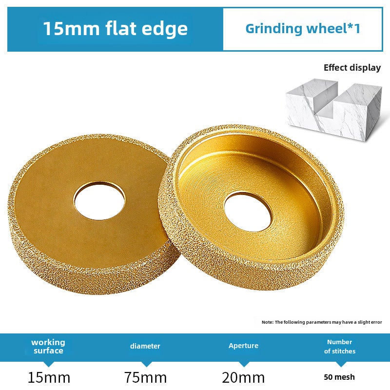 Stone Straight Edge Flat Brazed Diamond Grinding Wheel Grinding Sheet Ceramic Tile Dali Quartz Stone Platform Basin Grooving Tool(Grinding thickness 15mm) - Image 1