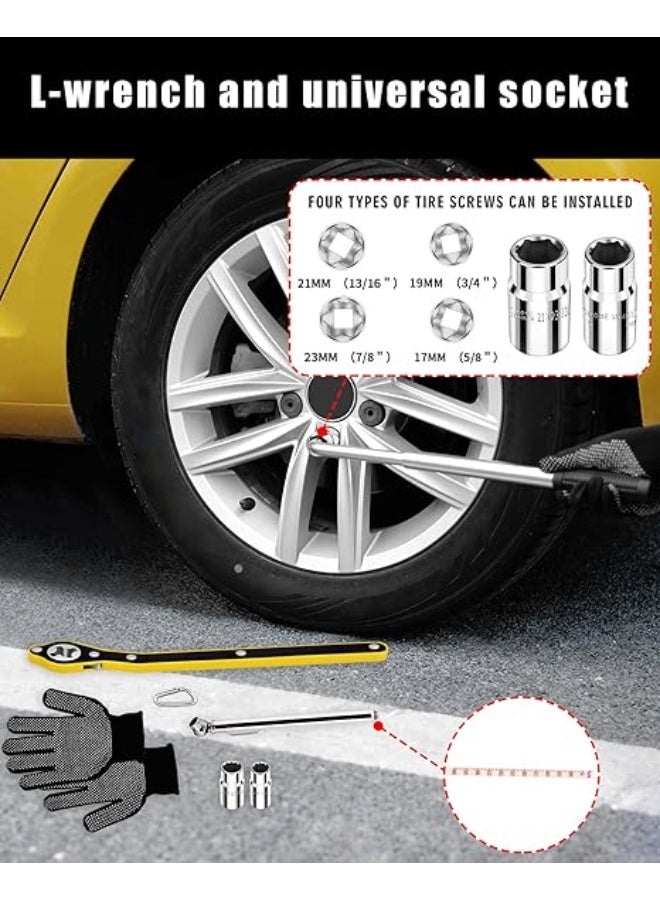 1.5-Ton Scissor Jack Kit for Roadside Emergency - Must-Have Spare Tire Replacement Stand Tool with Telescoping Lug Nut Removal Tool & Ratchet Wrench - Image 2