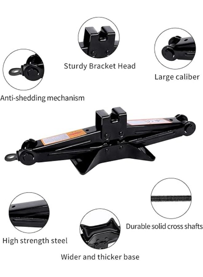 1.5-Ton Scissor Jack Kit for Roadside Emergency - Must-Have Spare Tire Replacement Stand Tool with Telescoping Lug Nut Removal Tool & Ratchet Wrench - Image 4