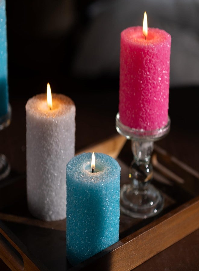 MOZEAL Hand-Poured Decorative Pillar Candles Set of 3 (3"x4" 5" 6"), Dripless, Unscented, Smokeless, Gray for Modern Home, Urban Loft & Contemporary Table Décor - Image 4