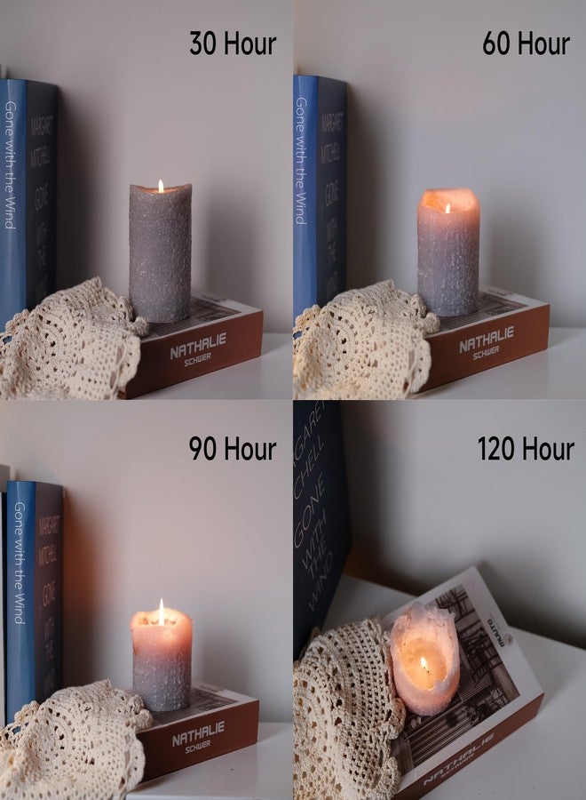 MOZEAL Hand-Poured Decorative Pillar Candles Set of 3 (3"x4" 5" 6"), Dripless, Unscented, Smokeless, Gray for Modern Home, Urban Loft & Contemporary Table Décor - Image 5