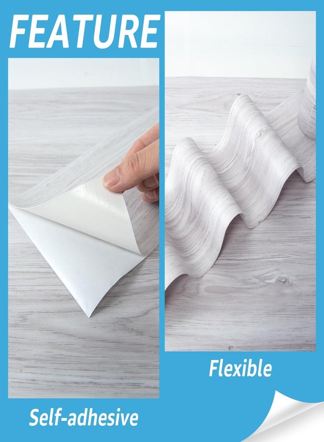 Art3d 15 Sq.ft Peel and Stick Floor Tiles, 10Pcs Luxury Vinyl Plank Flooring Wood Look, Adhesive and Waterproof Tile Sticker for Bedroom, Living Room, Kitchen, White/Grey - Image 3