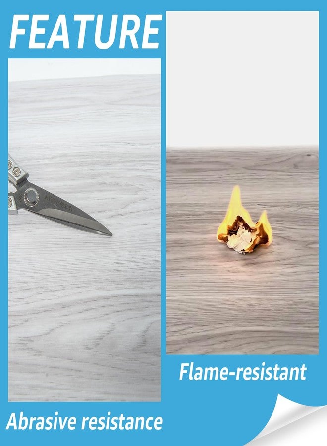 Art3d 15 Sq.ft Peel and Stick Floor Tiles, 10Pcs Luxury Vinyl Plank Flooring Wood Look, Adhesive and Waterproof Tile Sticker for Bedroom, Living Room, Kitchen, White/Grey - Image 5