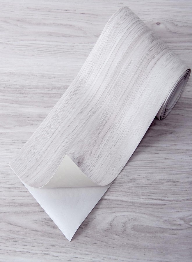 Art3d 15 Sq.ft Peel and Stick Floor Tiles, 10Pcs Luxury Vinyl Plank Flooring Wood Look, Adhesive and Waterproof Tile Sticker for Bedroom, Living Room, Kitchen, White/Grey - Image 1