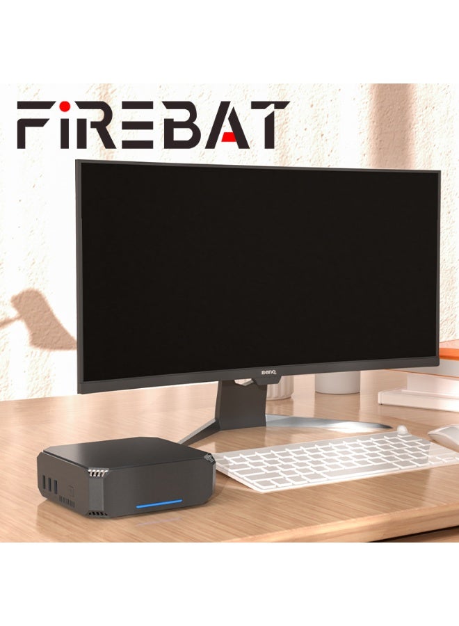 Firebat AK2 Mini PC with Intel N100 Processor (Up to 3.6 GHz), 8GB DDR4 (Max. 16GB), 256GB (expandable to 2TB) M.2 SSD, Dual LAN, WiFi 6, Bluetooth 5.2, 4K UHD Mini Desktop Computer for Home, Office, Education black - Image 2