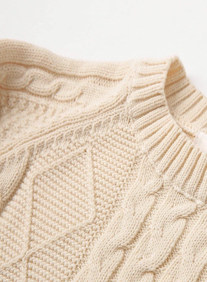 Curipeer Baby Boys Cable Knit Sweater Long Sleeve Solid Pullover Toddler Crew Neck Fall - Image 4