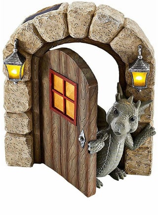 Garden Dinosaur Decorations Fairy Miniature Decor Kit Flying Dragon Open Door Statues for Wall Tree Yard Sculpture Outdoor 15x11.5x4.4CM - pzsku/ZCC5A323C1EEEF6E806C3Z/45/_/1718956863/96b43188-0ba3-4588-abc7-67257e65f081