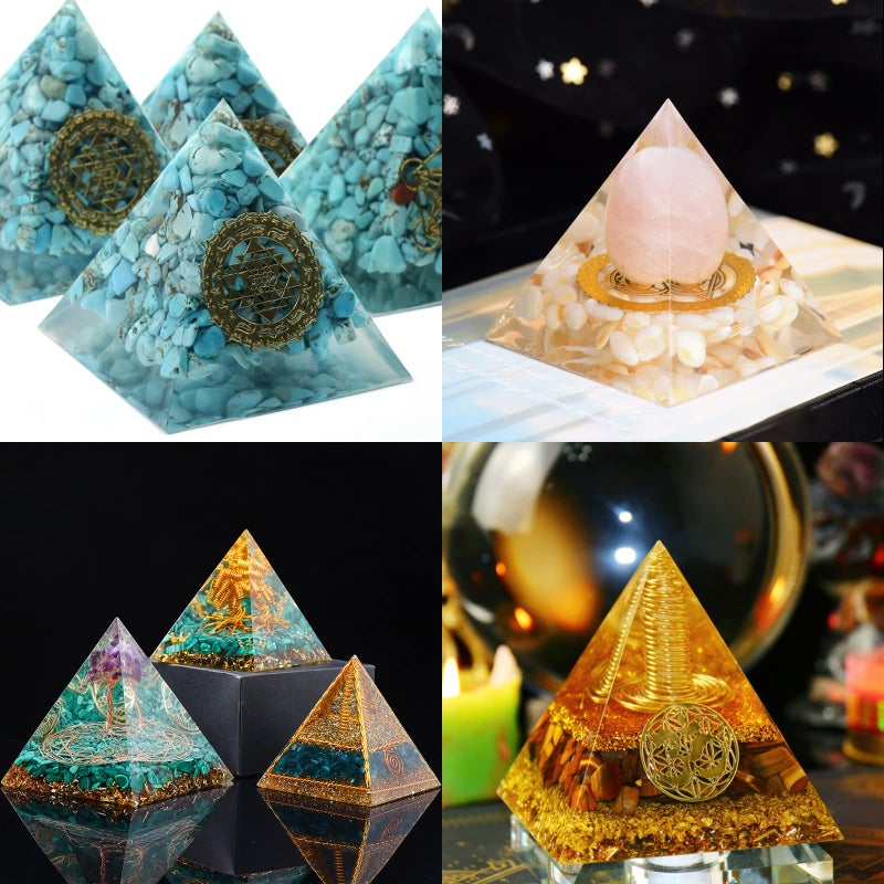 Mayitr 1pc Super Pyramid Silicone Mould Resin Craft Jewelry Crystal Mold Large Pyramid Resin Casting Silicone Jewelry Molds for Paperweight for Home Decoration Office Desk,15.7cm/6 inch +Plastic Frame - Image 2