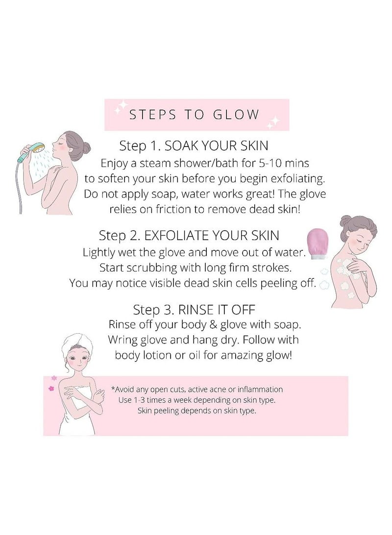 3 Pack Exfoliating Bath Glove Scrub Mitt Micro dermabrasion Premium Wash Glove for Bath or Shower for All Skin Types and Improve Blood Circulation Shower Spa Dead Skin Cell Remover - Image 5