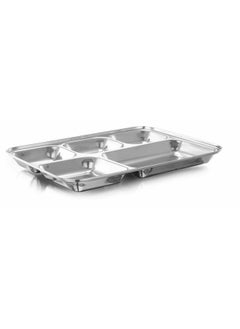 Expresso Expresso - Heavy Duty Stainless Steel Rectangle/Square Deep Dinner Plate w/ 5 Sections Divided Mess Trays for Kids Lunch, Camping, Events & Every Day Use Kitchenware.  - Image 3