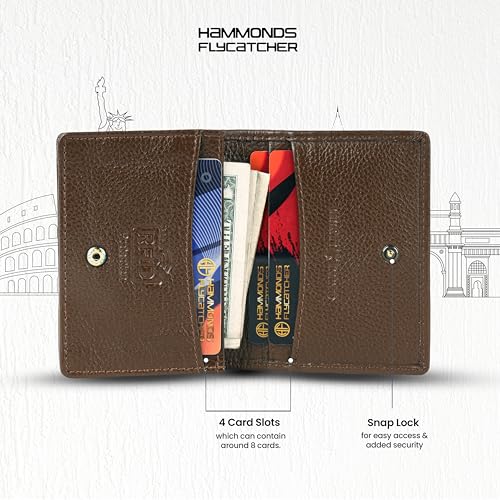 HAMMONDS FLYCATCHER Genuine Leather Card Holder Wallet for Man & Women, RFID Protected ATM/Credit Card Holder Wallet for Men with 4 Slots(Fits Upto 8 Cards), Gift for Men - Brushwood - Image 5