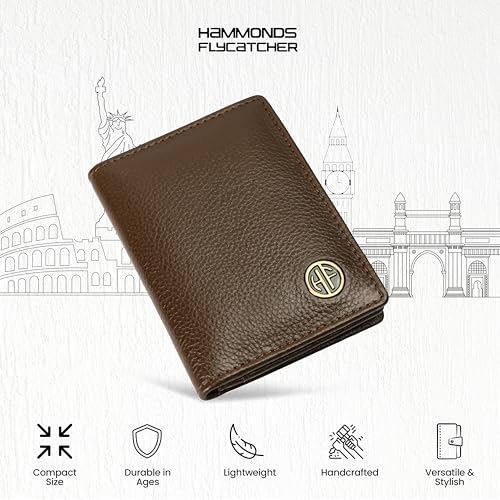 HAMMONDS FLYCATCHER Genuine Leather Card Holder Wallet for Man & Women, RFID Protected ATM/Credit Card Holder Wallet for Men with 4 Slots(Fits Upto 8 Cards), Gift for Men - Brushwood - Image 3