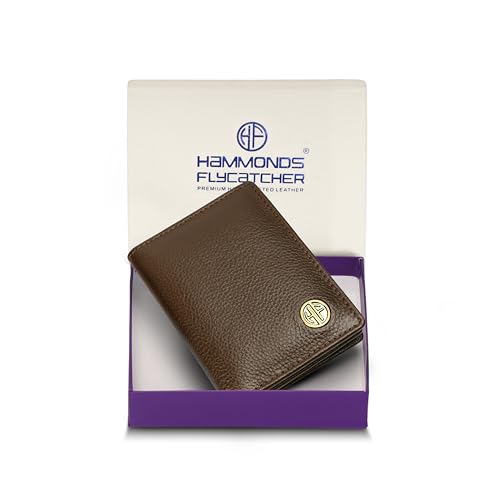 HAMMONDS FLYCATCHER Genuine Leather Card Holder Wallet for Man & Women, RFID Protected ATM/Credit Card Holder Wallet for Men with 4 Slots(Fits Upto 8 Cards), Gift for Men - Brushwood - Image 1