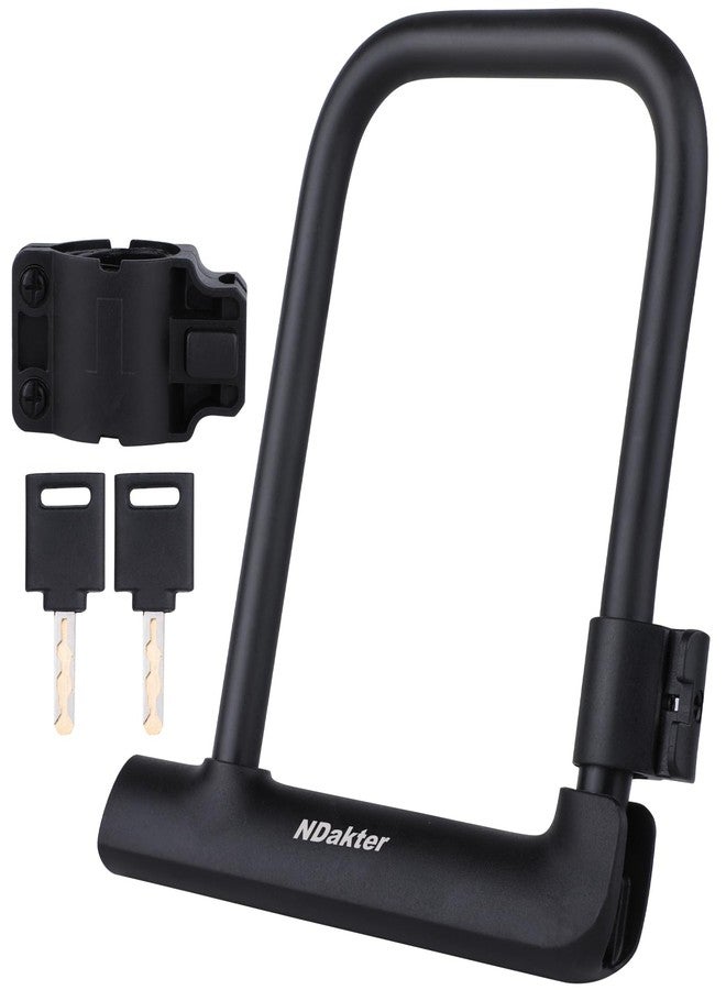NDakter Bike U-Lock,14mm Mini Lightweight Bicycle U-Shaped Lock with 2 Keys,Portable Heavy-Duty and Solid Bicycle Lock for Mountain Bikes, Road Bikes, Shop Doors, with Sturdy Mounting Bracket - Image 1