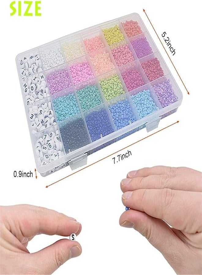 Goolsky 10,000-Piece Glass Seed Bead Kit + 280 Alphabet Letter Beads | 3mm Multi-Color Beads for DIY Bracelet, Necklace & Name Jewelry Making | Complete Craft Kit with Storage Box - Image 3
