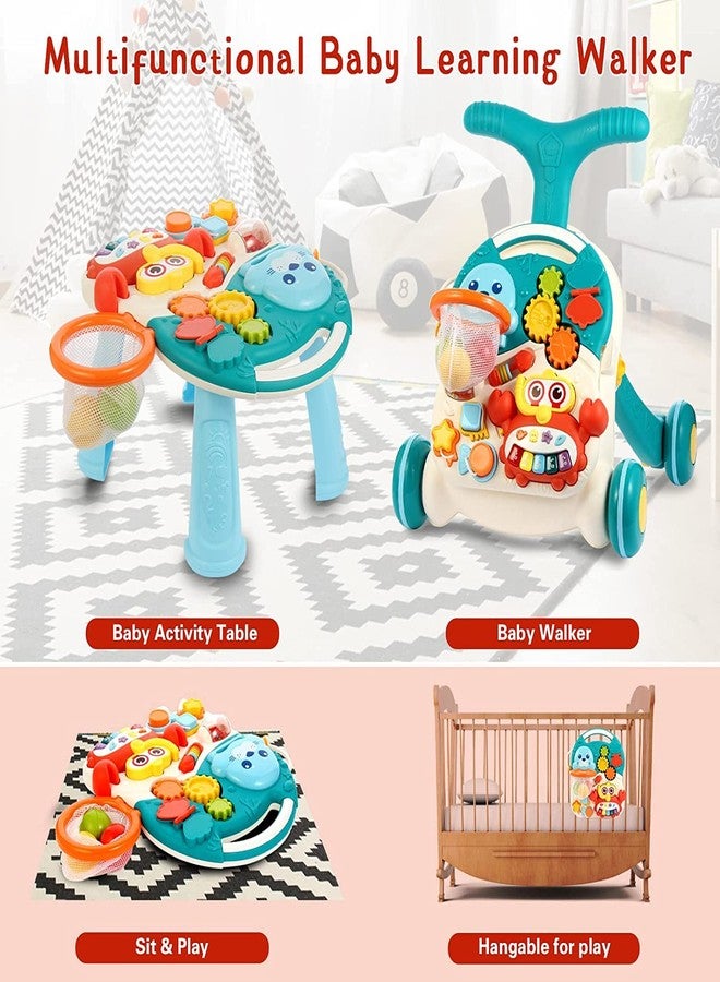 Sisliya Sit-to-Stand Walker With Activity Center - Multifunctional Baby Push Walker With Interactive Learning Table - Early Learning Infant for Toddlers - Adjustable Wheel Speed - Image 3