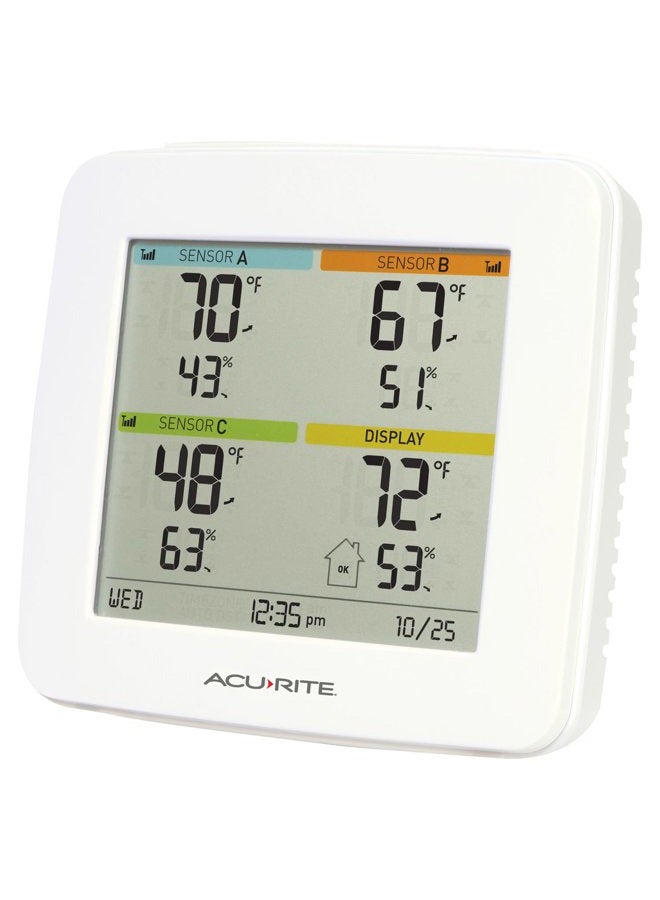 Acurite 01094M Temperature & Humidity Station with 3 Indoor/Outdoor Sensors, White - Image 3