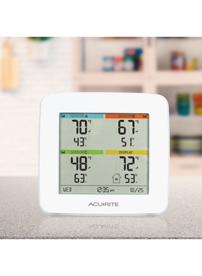 Acurite 01094M Temperature & Humidity Station with 3 Indoor/Outdoor Sensors, White - Image 4